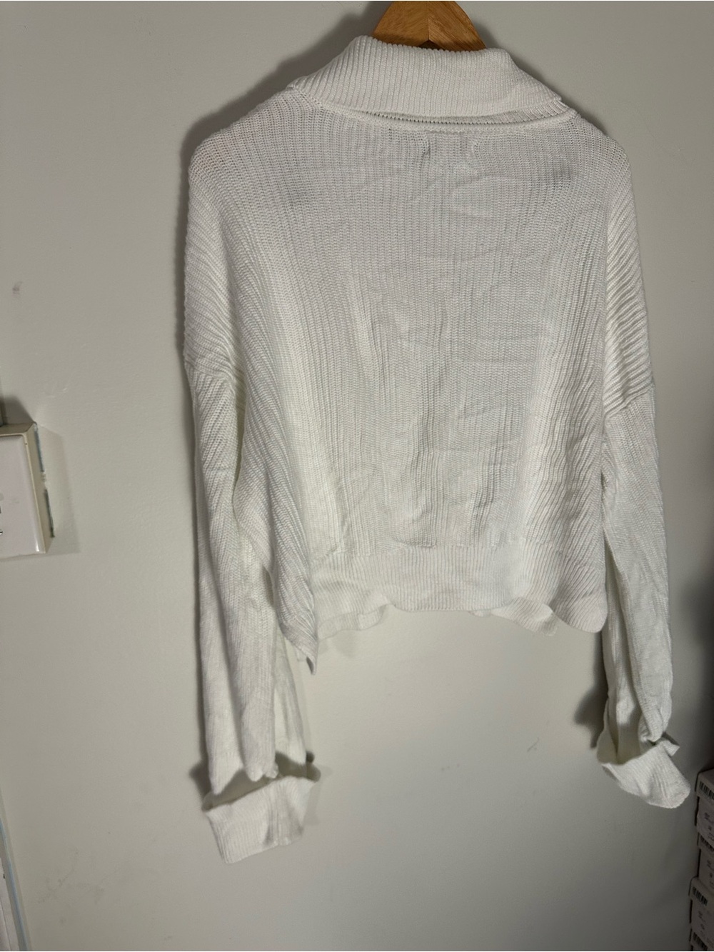 Quince Cream Button-Front Ribbed Cardigan - Picture 6 of 6